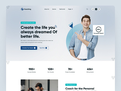 Life Coaching & Consultant Landing Page business consulting career coach coach website coaching website colorful consultant website finance coach financial advisor health wellness coach homepage landing page life and wellness coach life coach life coaching life consultant tax consulting ui uiux web design website design
