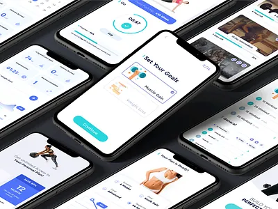 Snapshots of Fitness App UI Design app ui branding design flat ui design illustration logo sample app ui ui ui design vector