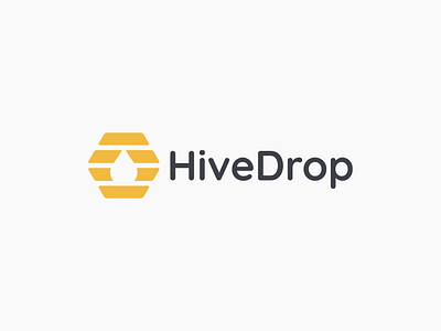 HiveDrop ✱ Logo Design Concept a b c d e f g h i j k l m n abstract bee hive combination friendly hivedrop honey honeycomb logo concept logo design mark minimalist modern negative space orange simple symbol visual identity water yellow