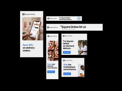 Square— animated display ads for restaurant delivery ads advertising animated ads animated banner banner ads banners digital digital ads display ads display banners html5 marketing campaign motion ads motion graphics restaurant ads restaurants type in motion web ads