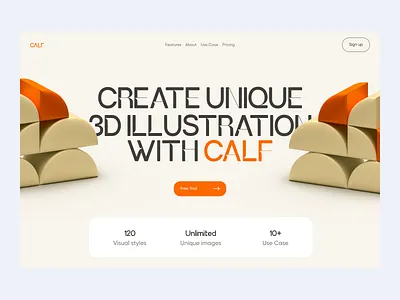 Calf ai design generator illustration minimal ui web
