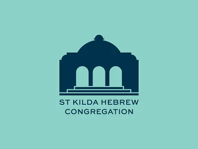 St Kilda Hebrew Congregation Logo - Mint and Navy brand branding design graphic design illustration logo type typography
