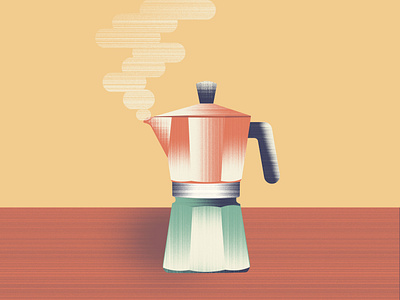 Hot moka pot design graphic design illustration vector