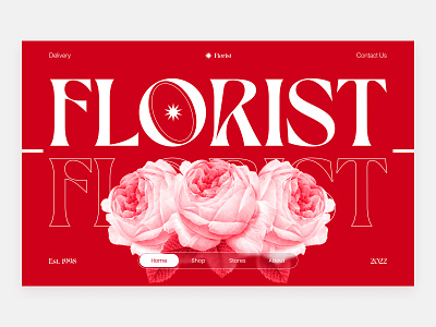 Florist Ecommerce Website - Hero Page bottom navbar clean ui design florist flower illustration ui design uidesign uiuxdesign