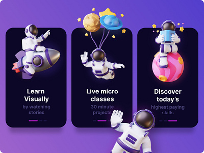 E-Learning App Onboarding Cards Concept ambitious ambitious app cards e learning learning login mobile mobile design onboarding onboarding cards ui ux