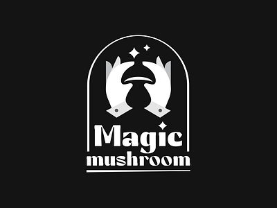 Magic mushroom brand branding design elegant emblem graphic design hand illustration logo logotype mark minimalism minimalistic modern mushroom negative negative space sign space vector