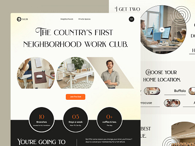 Work Club Website. clean coworkers coworking space landingpage layout minimal office office space orix place sajon typography web web design website website design whitespace work work club working