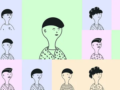 Humans humans line face nft profile photo