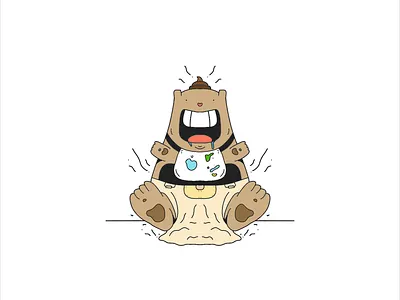 Inktober 29 - Uh-oh design illustration inktober poop uhoh