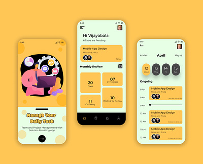Task Management Mobile App 3d animation app branding design graphic design icon illustration logo motion graphics ui vector