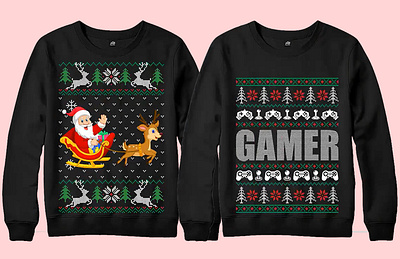 ugly christmas sweater t shirt design and graphic t shirt design cut files