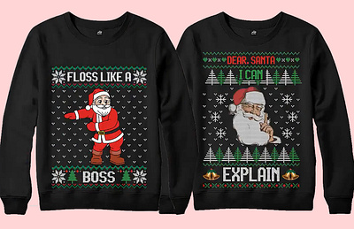 ugly christmas sweater t shirt design and graphic t shirt design cut files