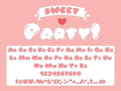 Sweet Party Font adobeillustator cartoon celebration cute design font font design holiday illustration party sweet sweet party vector