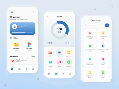 Filezy - File Manager Mobile App app application design documents downloads file manager app images manage storage mobile app design storage ui uiux ux videos
