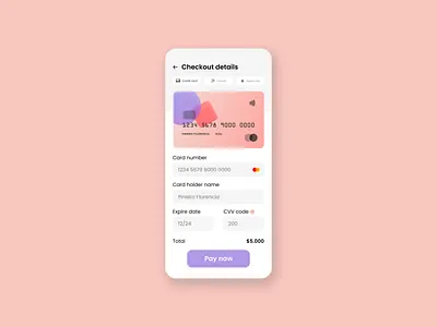 Credit card checkout app dailyui design interface ui ux