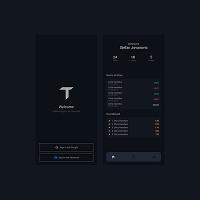 Tic Tac Toe - Mobile App - Dark android mobile mobile app ui