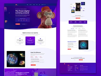 The Finest Cryptocurrency Website Design bitcoin crypto crypto website cryptocurrency design designers developer graphic design illustration logo nft nft landing nft website nftdesign ui uiux ux website cryptocurrencys website design website nft design