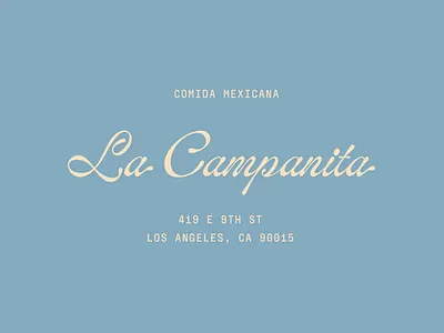 La Campanita branding clean food latino lockup logo los angeles mexican texmex type typography vintage