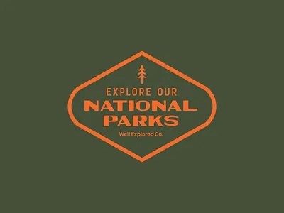 Explore Our National Parks Badge badge design explore illustration lettering national parks nature parks simple badge sticker travel typography