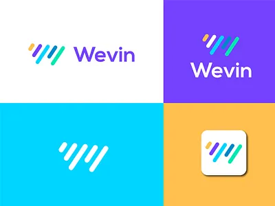 Wevin Logo app application branding business company creative logo design design graphic design icon image search letter w logo logo design mark modern monogram service tech technology vector