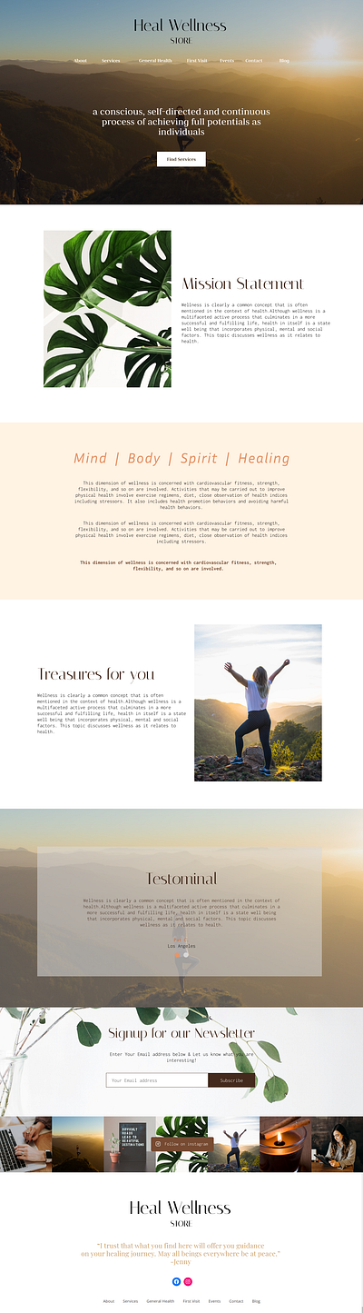 WellnessLanding Page branding graphic design landing page ui ui design wellness ui