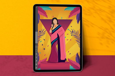 Female Portrait Illustration artwork clothing design digital illustration female flat girl illustration illustration digital minimal model protrait vector
