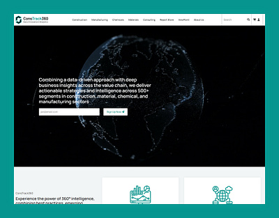 ConsTrack360 branding clean design flat typography ui web website