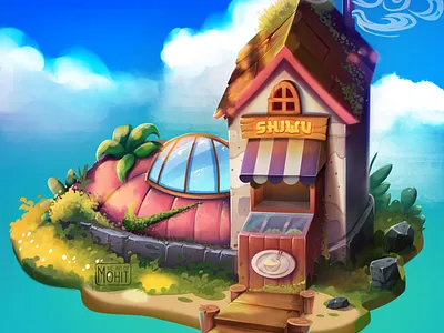 Shoe Restaurant cafe(Nike) 2dart art game game asset illustration photoshop