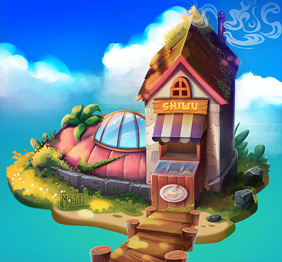 Shoe Restaurant cafe(Nike) 2dart art game game asset illustration photoshop