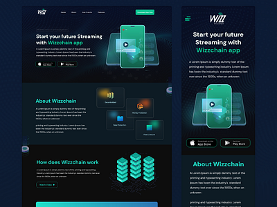 Blockchain-based Live Streaming Application Landing page app landing page blockchain blockchainapp blockchainlandingpage crypto cryptocurrency cryptocurrency landingpage design landingpage livestreaminglandingpage logo resposivedesign trading ui uidesign ux webdesign