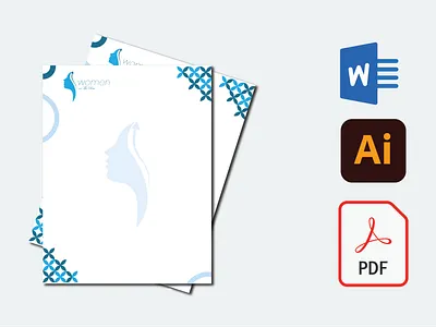 Letterhead Design in MS Word File branding illustration letterhead ms word stationary design