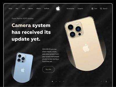 APPLE IPHONE 13 — PROMO | WEBSITE | WEBDESIGN | DARK UI | 3D apple clean corporate dark ui darktheme figma iphone landing luxury marketplace minimalism online phone promo shop store tesla ui ux website