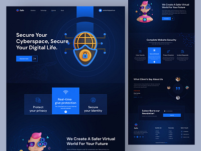 Cyber Security Website Landing Page Template cyber security hacker hacking kyc landing page privacy protection safety security tool trending ui ui ux ux web design website