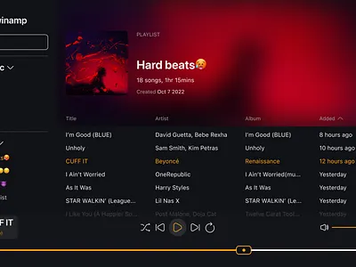Winamp Desktop app Redesign app design ui