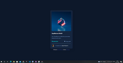 NFT-Preview card component animation graphic design ui