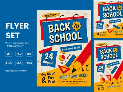 Back To School Flyer back to school branding design flyer graphic design school typography