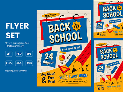 Back To School Flyer back to school branding design flyer graphic design school typography