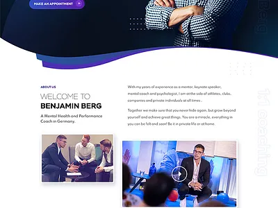 Benjamin Berge atheletes branding mental coach psychologist ui webpage website design