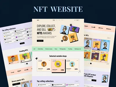 NFT Marketplace Website binance bitcoin blockchain coin creative cryptoart defi digital art ethereum landingdesign minimal nft nft 3d nft marketplace nft web nft website token uidesign web 3.0 web design