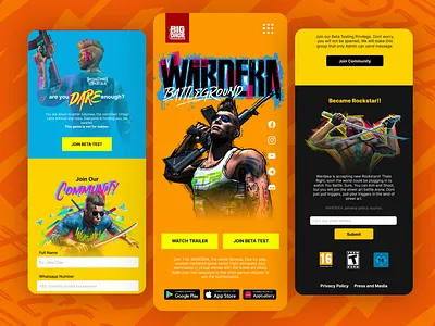 Wardeka Game Landing Page Mobile Version game landing page mobile landing page wardeka