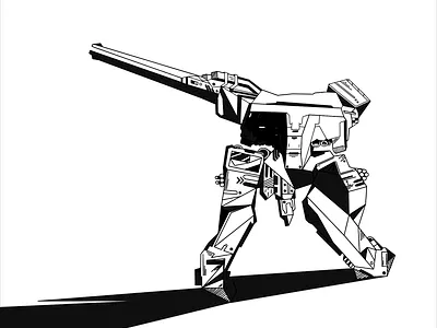 Inktober 30 - Gear design gear illustration inktober mecha metal gear roboot