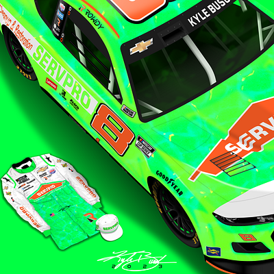 KFB SERVPRO 23 branding design illustration nascar