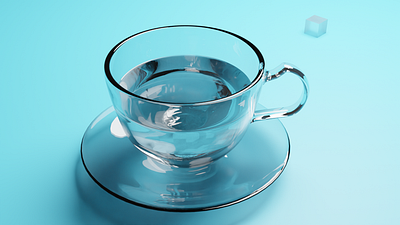Glass of water / cube 3d cool glass graphic design transparency water
