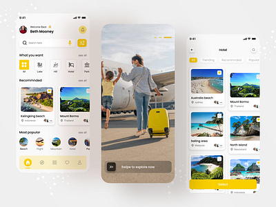 Travel mobile app ui design booking flight ios journey minimalist mobile app mobile ui design resourt ticket app touriest travel travel app trip app ui uiux ux vaction