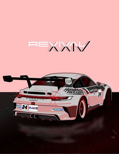 Jeff Gordon Porsche Cup design illustration nascar