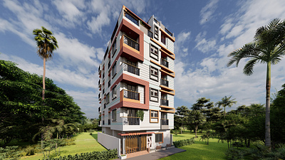 G+4 Storied Building design At al Madani , Ctg, Bd 3d architecture building design rander