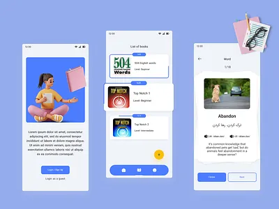 Learning English app concept design english learning ui