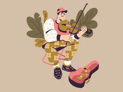 violin boy characterdesign guy music vector violin zhenyabelan