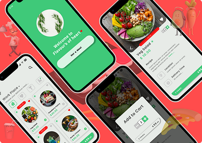 Food Ordering Application app design figma food food order foodie foodlover logo pizza swiggie ui ux zomato