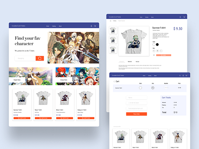 Online shop web pages design ui web